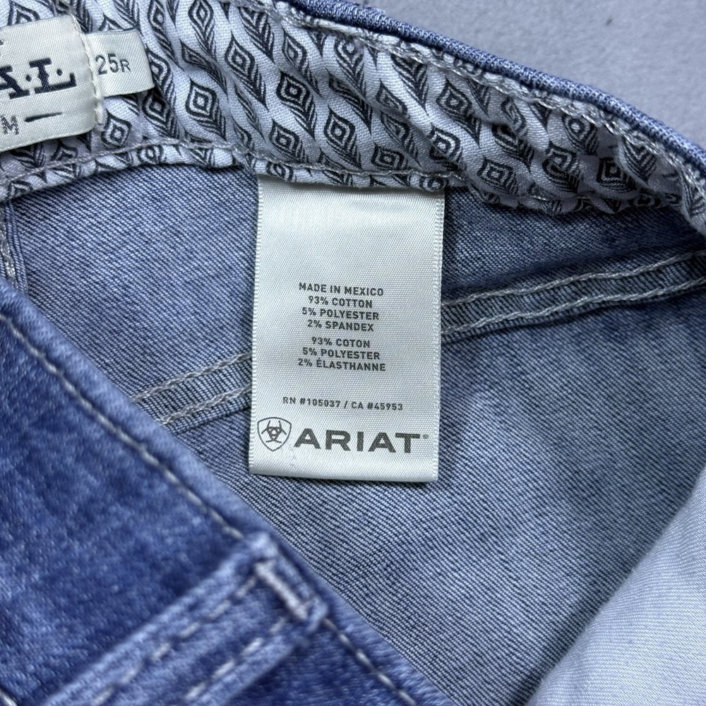 Ariat Jeans Womens 25R 25x33 Highrise Flare Bell Bottom Boho REAL Denim Rodeo - Picture 3 of 9